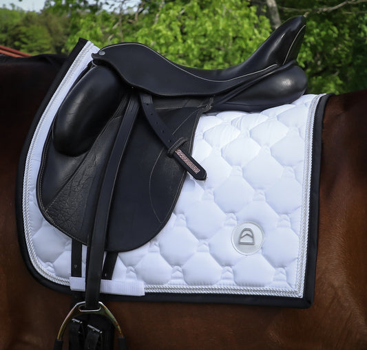 White Crystal Dressage Saddle Pad