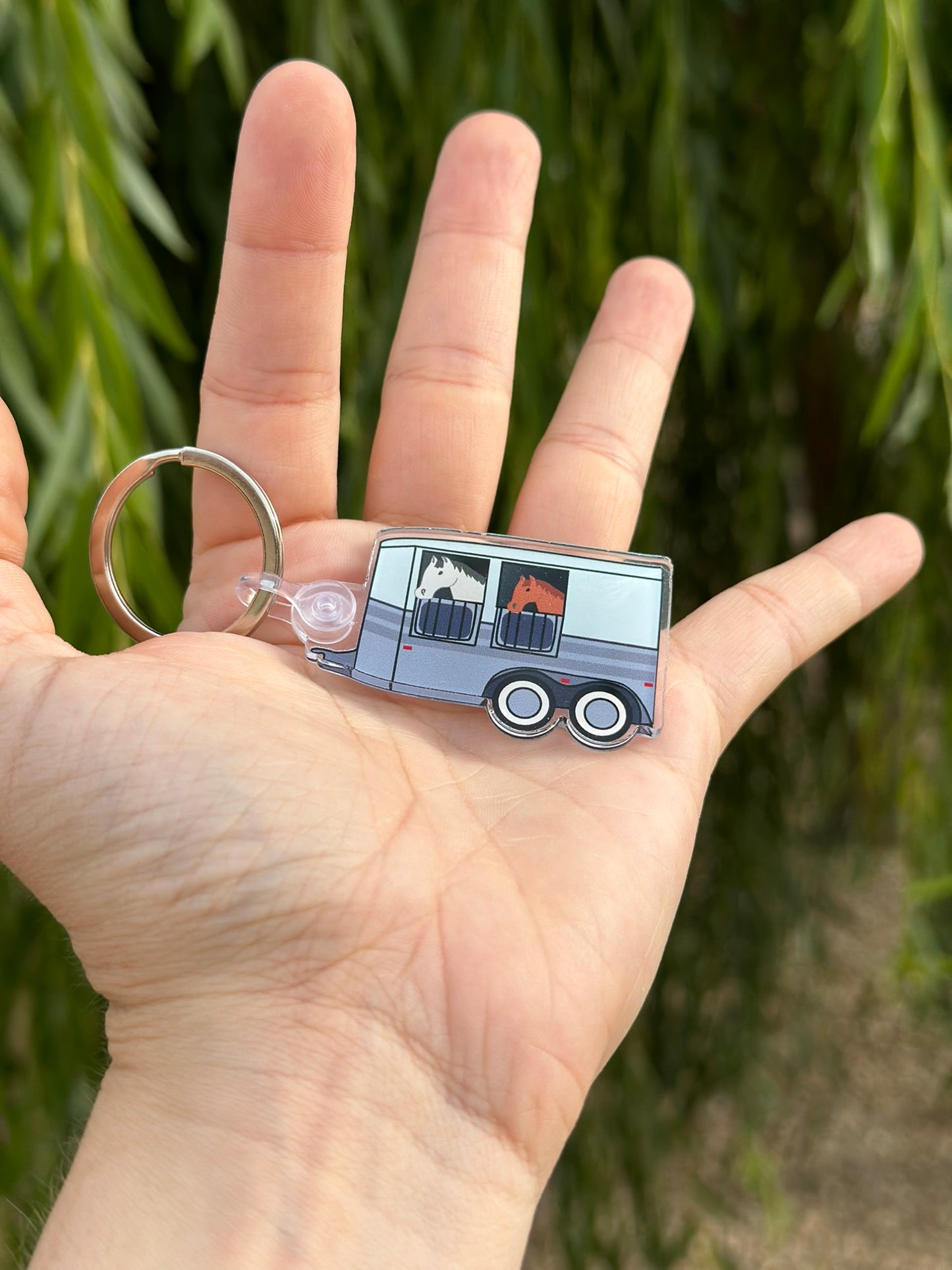 Horse Trailer Keychain