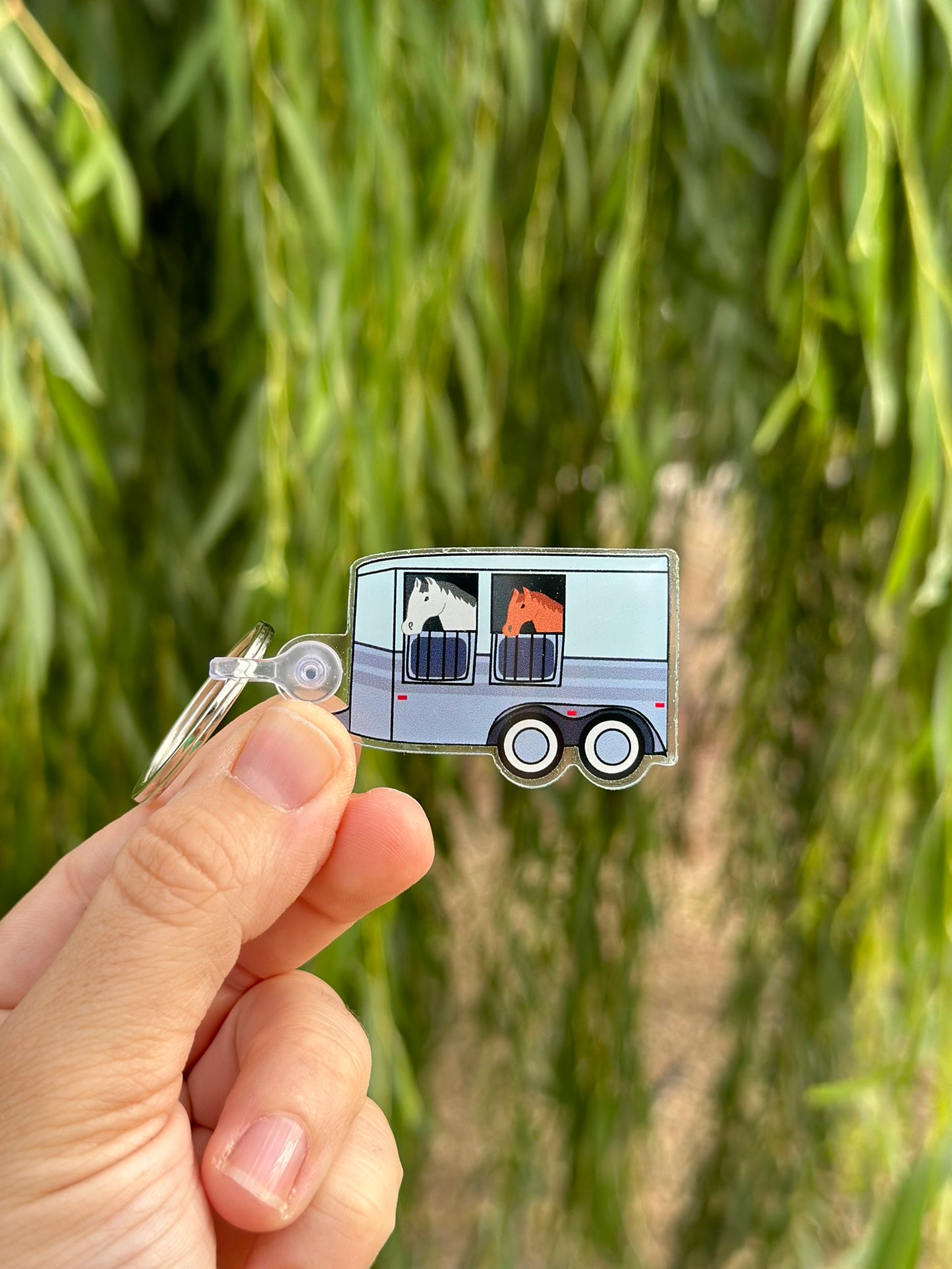 Horse Trailer Keychain