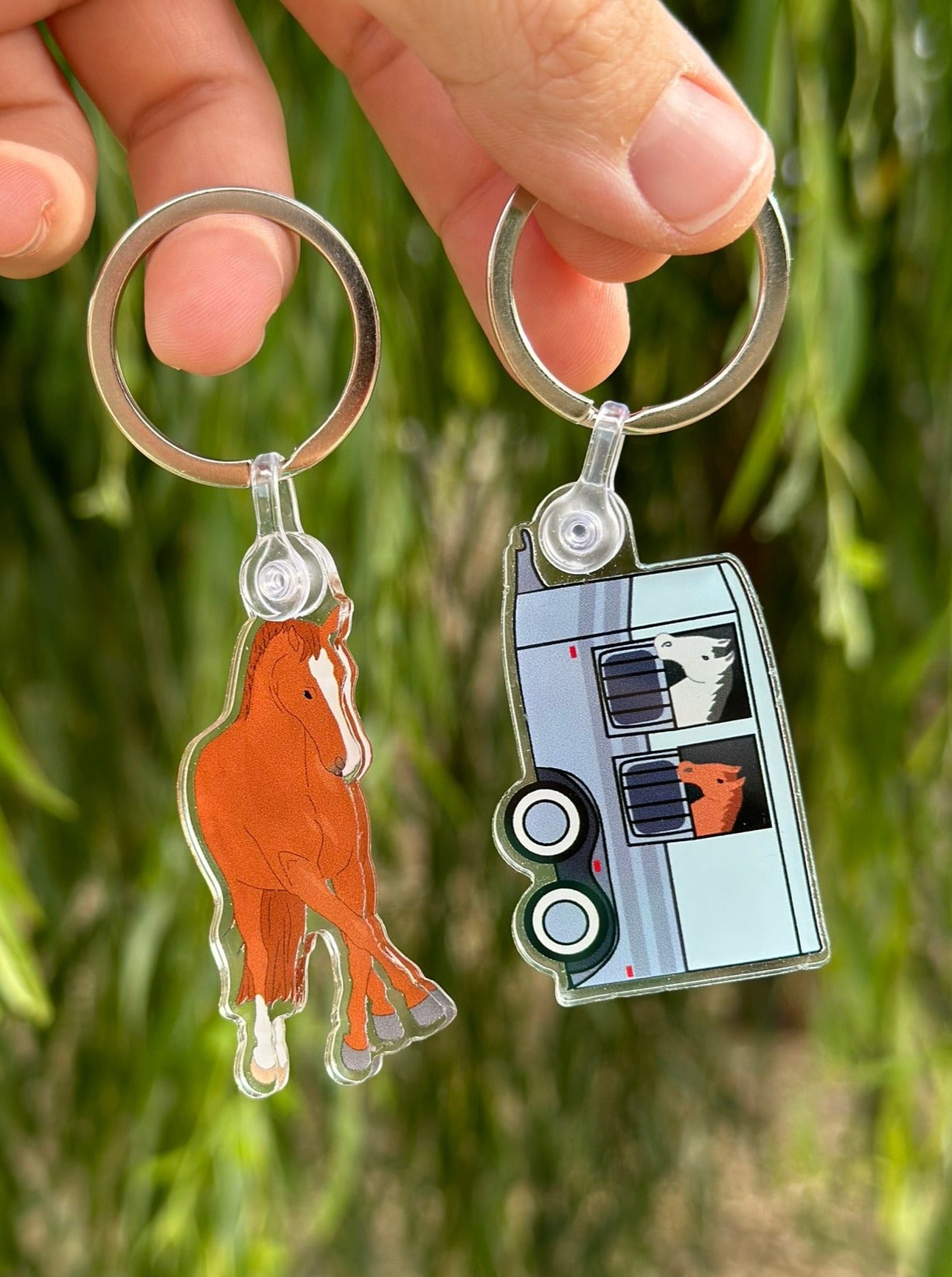 Horse Trailer Keychain