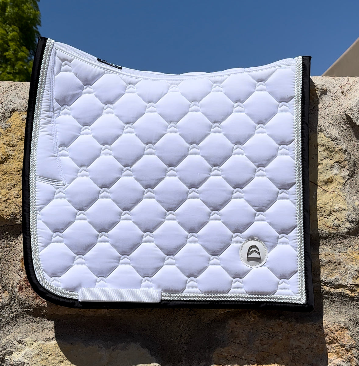White Crystal Dressage Saddle Pad