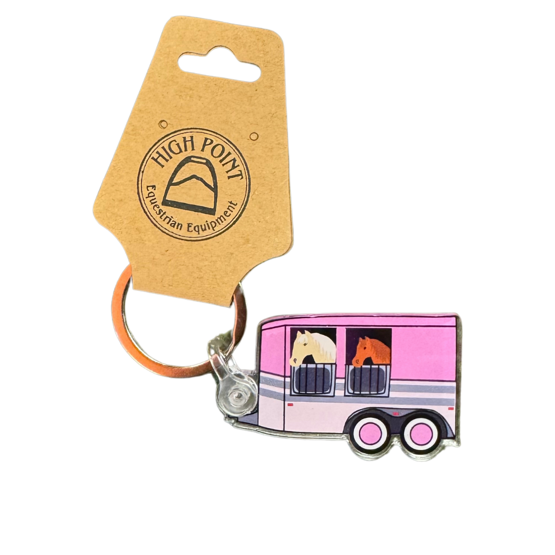 Pink Horse Trailer Keychain