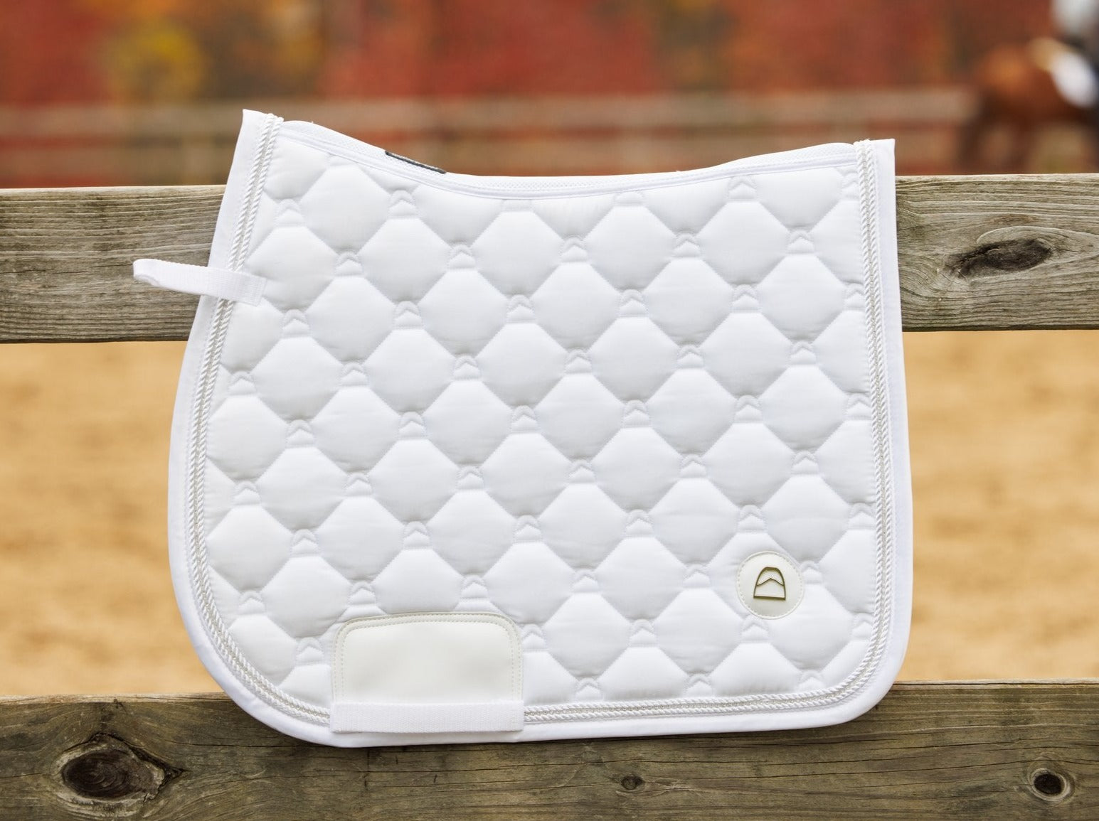 white crystal trim sparkle show jumping saddle pad